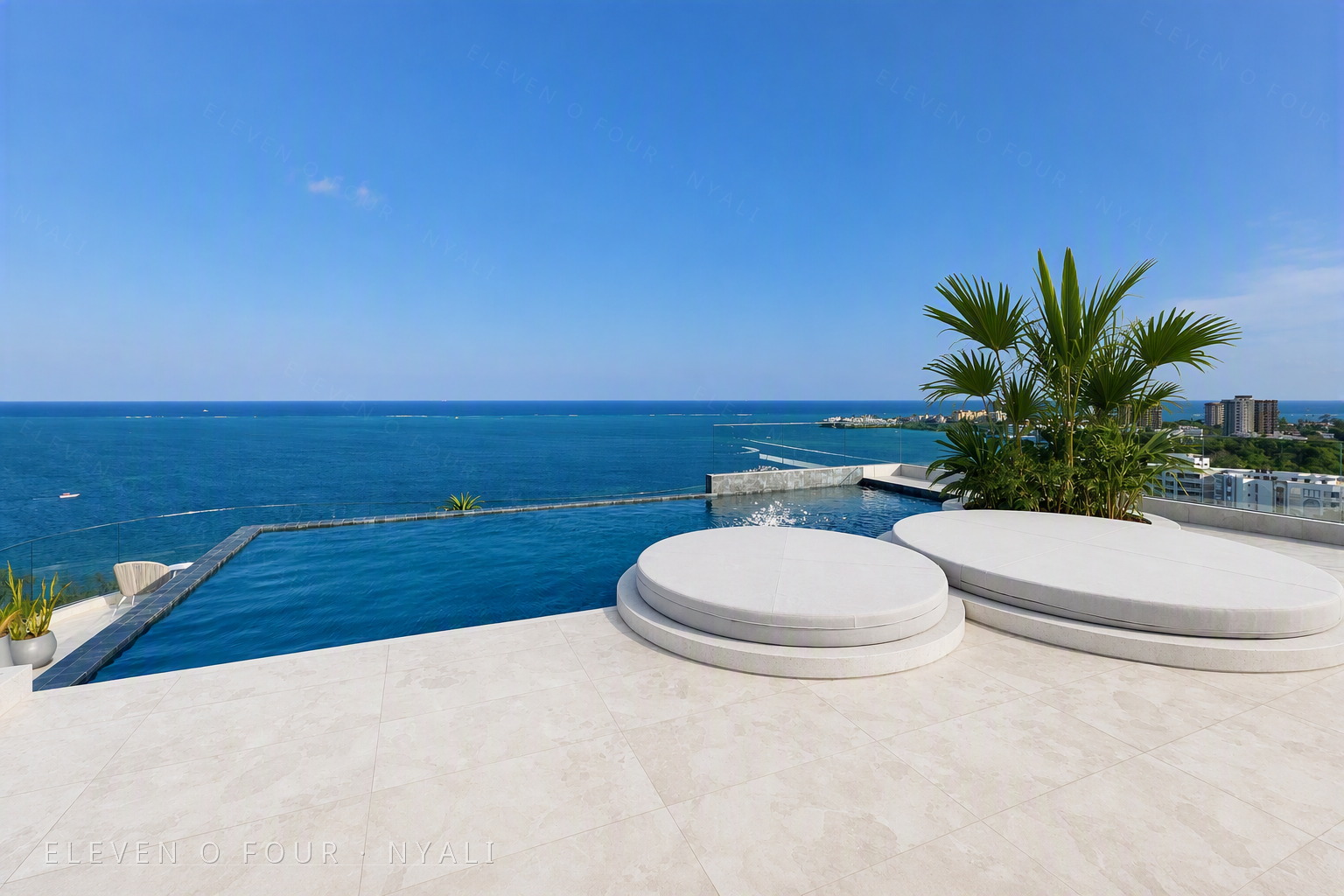 Oceanfront pool and Indian Ocean in Nyali